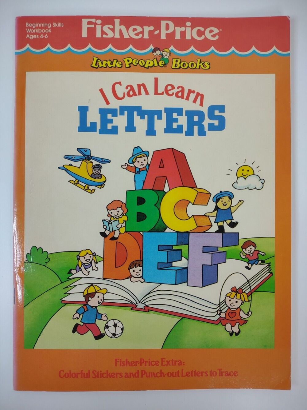 Vintage 1986 Fisher Price I Can Learn Letters Color Activity Book Complete *READ